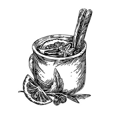 bir demir kupa mulled şarap.