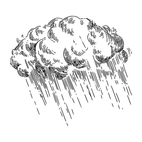 Storm cloud and rain. — Stock Vector