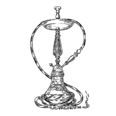 Duman ile güzel geleneksel nargile. 