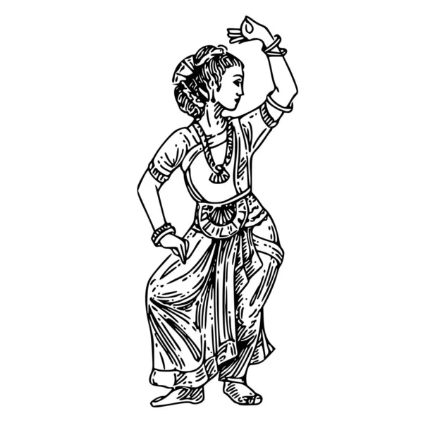 Bailando chica india . — Archivo Imágenes Vectoriales