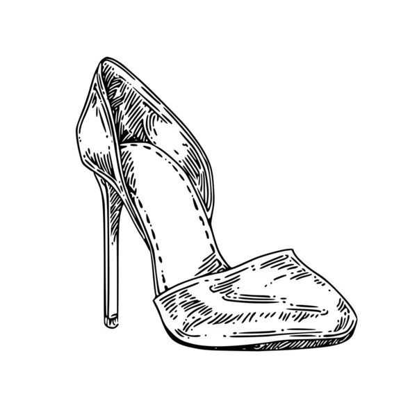 Women's high-heeled Shoe. — Stock Vector