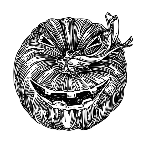 Halloween. Dekorativer Kürbis mit einem lächelnden Gesicht. — Stockvektor