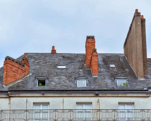 Dormer windows and roof of buildings in Nantes, France