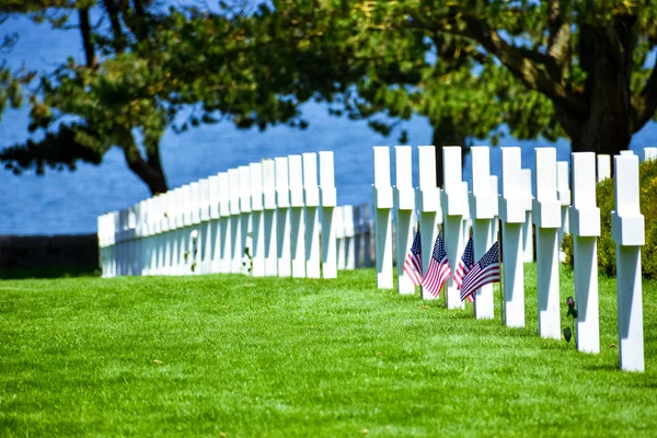 Normandiya Amerikan Mezarlığı ve Anıtı, Colleville-sur-Mer, Normandiya, Fransa. — Stok fotoğraf