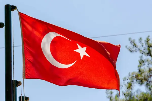National Flag Turkey Sky — Stock Photo, Image