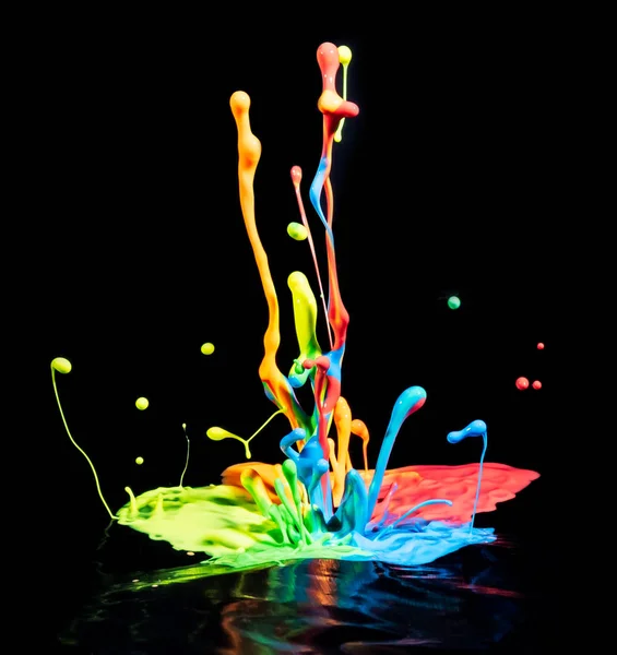 Speaker Paint Splatter Med Regnbågsfärger — Stockfoto