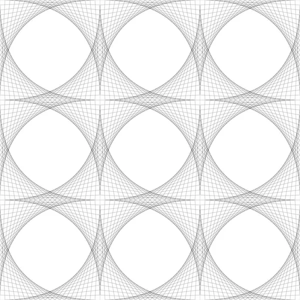 Fondo de patrón sin costura abstracto de curvas negras delgadas. Red de estrellas rayadas. Ilustración vectorial — Archivo Imágenes Vectoriales