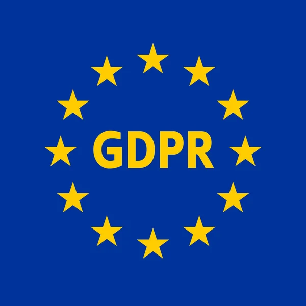 Nařízení o ochraně údajů Obecné. Vlajka EU s označením Gdpr. Vektorové ilustrace — Stockový vektor