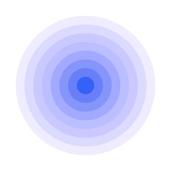 Blue concentric rings. Epicenter icon. Simple flat vector illustration — Stock Vector