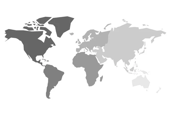 Mapa de continentes del mundo — Vector de stock