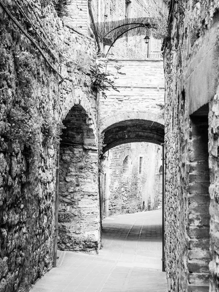 Мальовничий Середньовічний Вузька Вулиця Сан Гіміньяно Старого Міста Тоскана Італія — стокове фото
