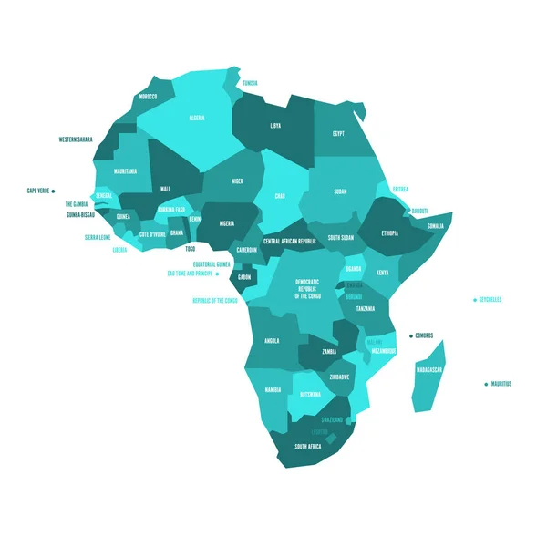 Mapa político infográfico vectorial muy simplificado de África — Archivo Imágenes Vectoriales