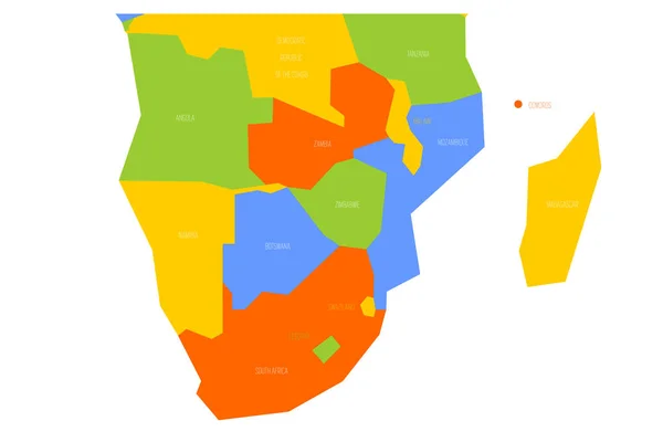 Πολιτικός χάρτης της Περιφέρεια Νοτίου Αφρικής. Simlified Σχηματική διανυσματικό χάρτη σε τέσσερα χρώμα σχεδίου — Διανυσματικό Αρχείο