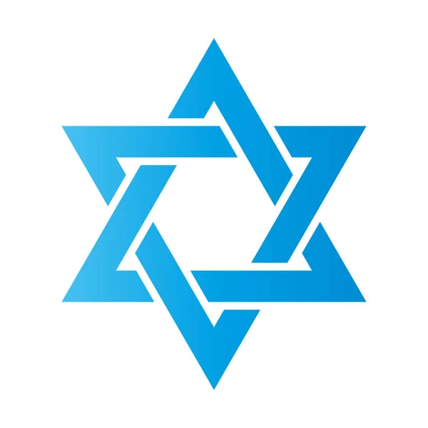 Estrela de David. Sinal de hexagrama. Símbolo da identidade judaica e do judaísmo. Simples ilustração plana azul —  Vetores de Stock