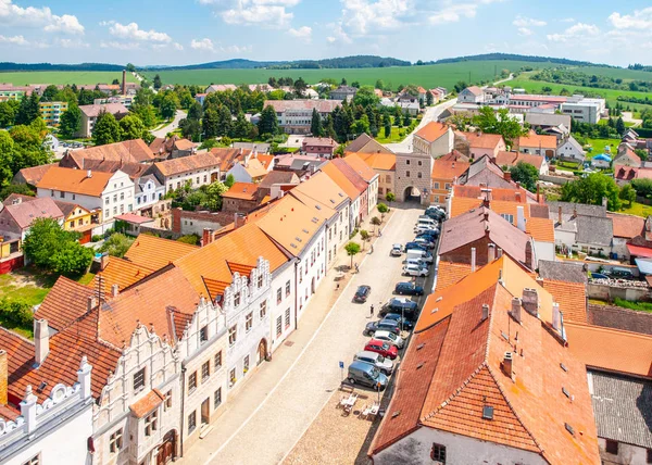 ルネサンス住宅地図を表示、チェコ共和国での空撮 — ストック写真
