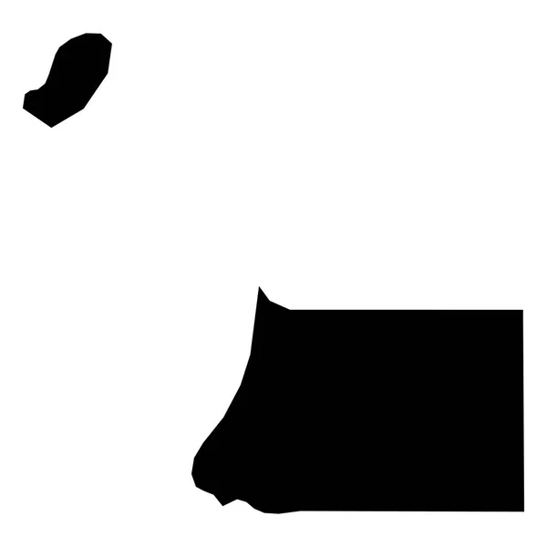 Rovníková Guinea - solidní černá silueta mapa oblasti země. Jednoduchý plochý vektorové ilustrace — Stockový vektor