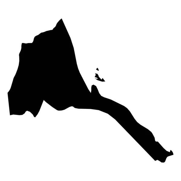 エリトリアの国土面積の固体黒いシルエット マップ。単純なフラット ベクトル図 — ストックベクタ