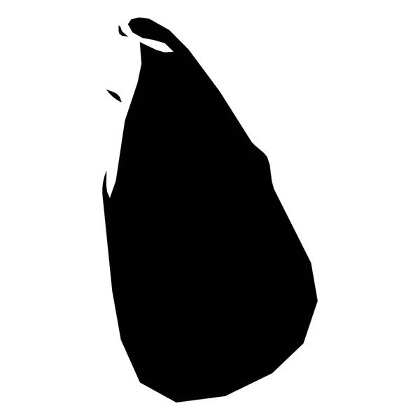Sri Lanka - solid svart siluettkarta över landområdet. Enkel platt vektor illustration — Stock vektor