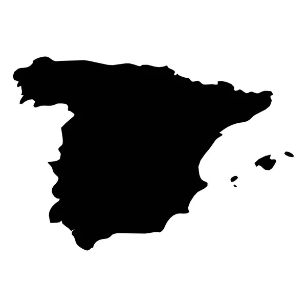 España - silueta negra maciza mapa de la zona de campo. Ilustración simple vector plano — Vector de stock