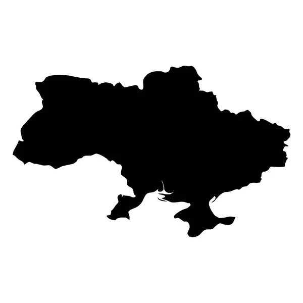 Ukraina - solid svart siluett karta över land område. Enkla platta vektorillustration — Stock vektor