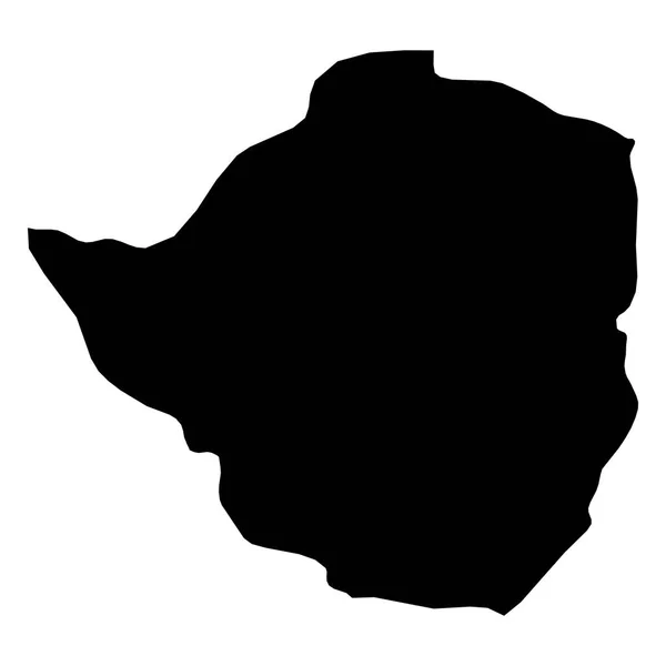 Zimbabwe - solid black silhouette map of country area. Simple flat vector illustration — Stock Vector