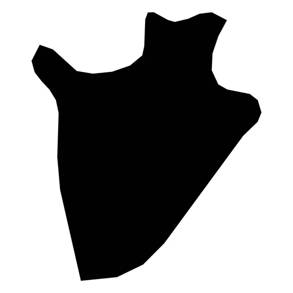 Burundi - solid svart siluett karta över land område. Enkla platta vektorillustration — Stock vektor