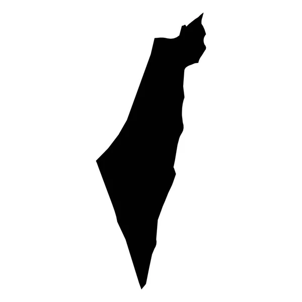 以色列-实心黑色剪影地图国家区域。简单平面矢量图 — 图库矢量图片