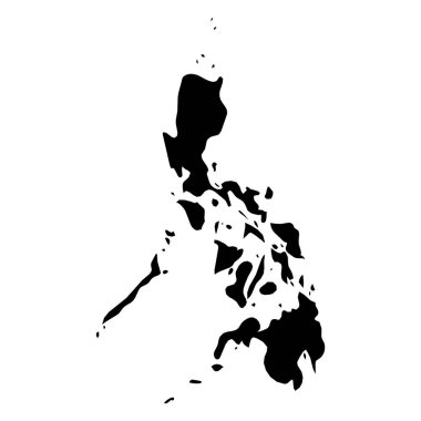 Philippines - solid black silhouette map of country area. Simple flat vector illustration clipart