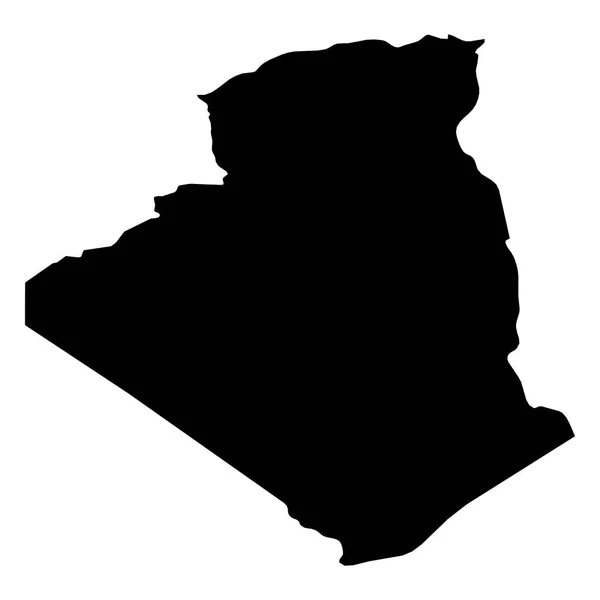 Algieria - stałe czarna sylwetka mapę obszaru kraju. Ilustracja wektorowa płaskie proste — Wektor stockowy