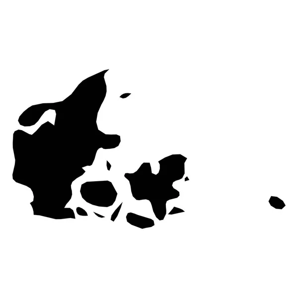 Дания Сплошная Черная Силуэтная Карта Территории Страны Простая Плоская Векторная — стоковый вектор