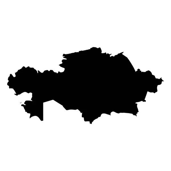 Kazakhstan - solid black silhouette map of country area. Simple flat vector illustration — Stock Vector