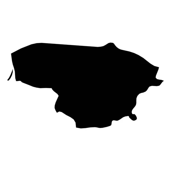 Litwa - stałe czarna sylwetka mapę obszaru kraju. Ilustracja wektorowa płaskie proste — Wektor stockowy