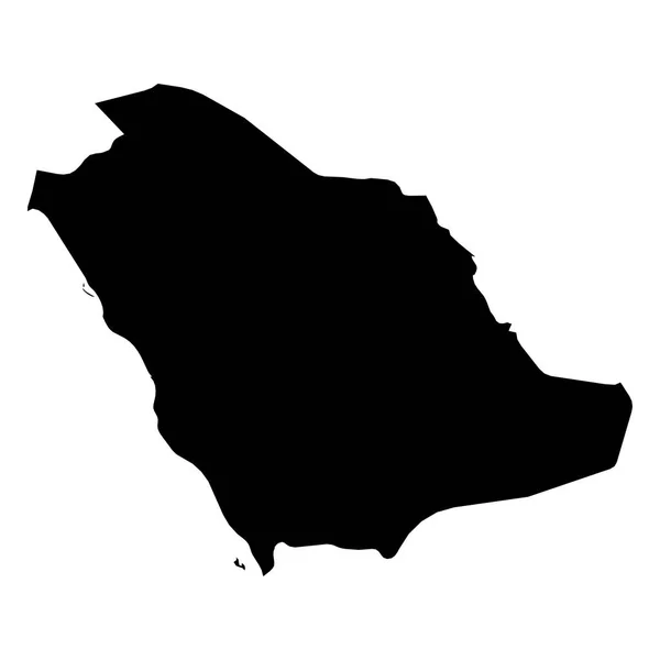 Саудовская Аравия - сплошная черная силуэтная карта территории страны. Простая плоская векторная иллюстрация — стоковый вектор