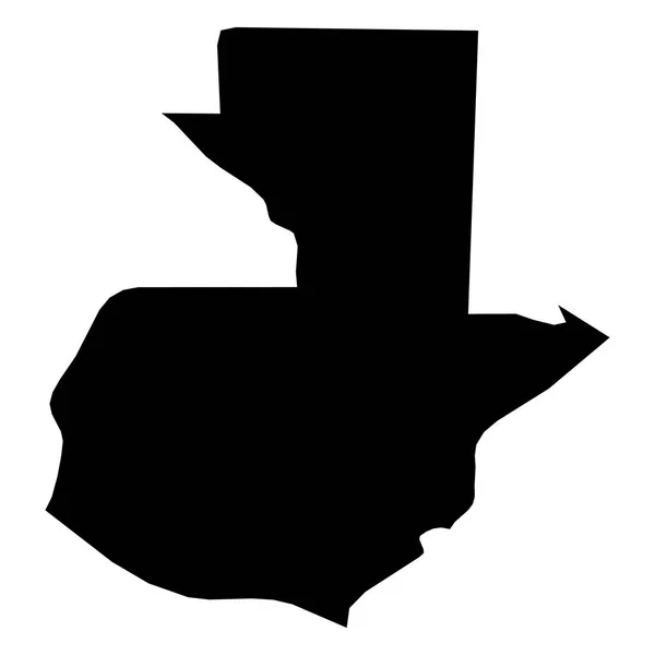 Guatemala - mapa silhueta preta sólida da área do país. Ilustração simples do vetor plano —  Vetores de Stock