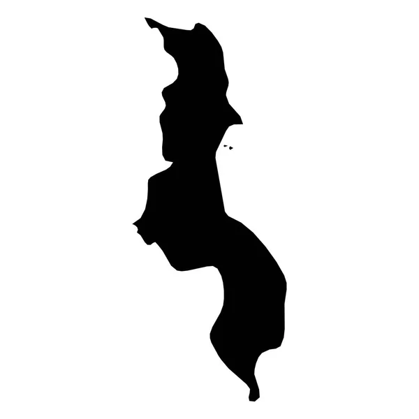 マラウイ - 田舎の固体黒いシルエット マップ。単純なフラット ベクトル図 — ストックベクタ
