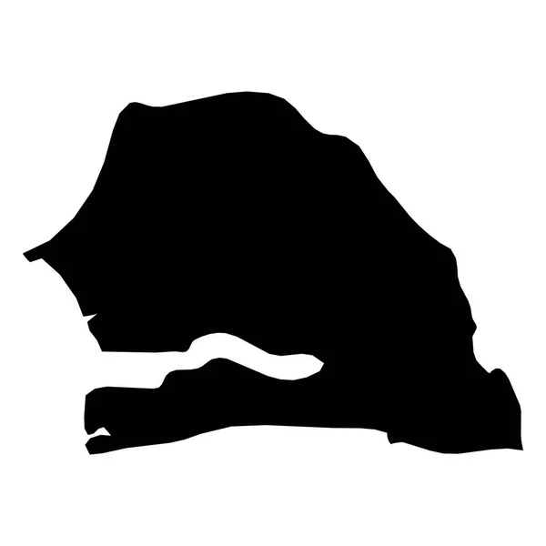 塞内加尔- -国家地区的固体黑色轮廓图。简单的平面矢量说明 — 图库矢量图片