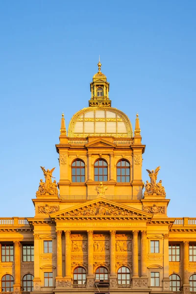 Gedetailleerde weergave van het Tsjechische nationale Museum in Praag, Tsjechië — Stockfoto