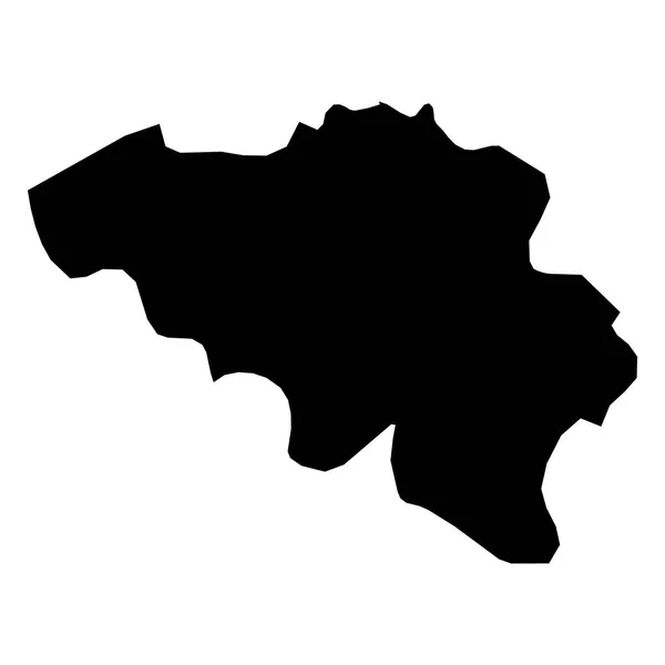 Belgium - solid black silhouette map of country area. Simple flat vector illustration — Stock Vector