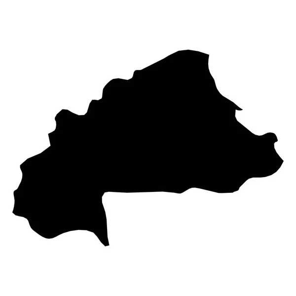 Burkina Faso - solid black silhouette map of country area. Simple flat vector illustration — Stock Vector