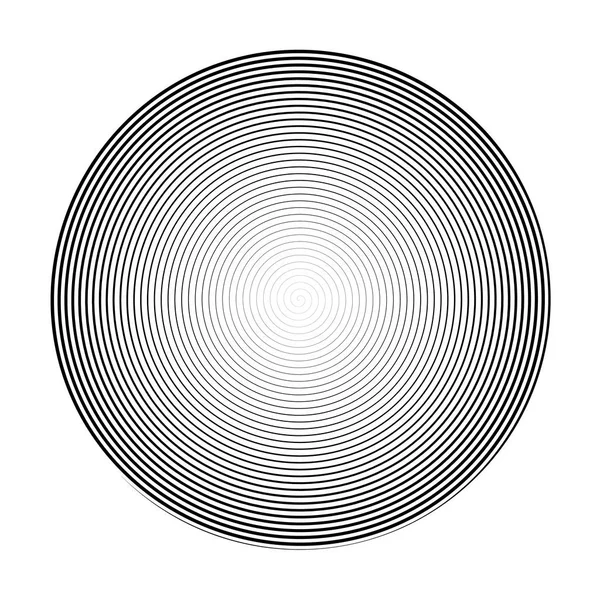 Espiral delgada de alta densidad en círculo. Efecto esfera 3D. Ilustración vectorial — Vector de stock