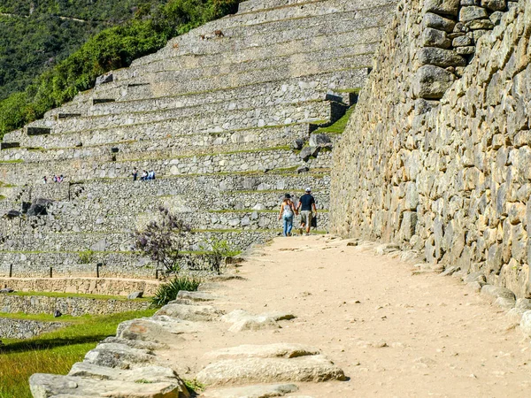 Terrazas de Machu Picchu Ciudad Inca Perdida en Perú, América del Sur — Foto de Stock