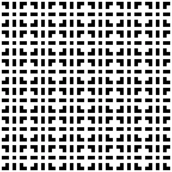抽象的无缝图案背景。迷宫般的孤立的白色背景上的黑色几何设计元素。矢量图 — 图库矢量图片