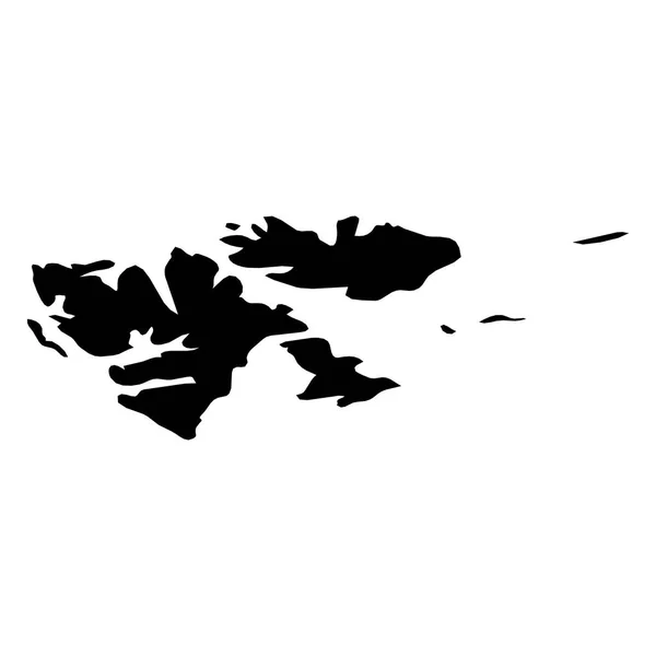 Svalbard-öarna - solid svart siluett karta över land område. Enkla platta vektorillustration — Stock vektor