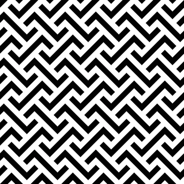 Abstrakte nahtlose Muster Hintergrund. Labyrinth aus schwarzen geometrischen Gestaltungselementen, isoliert auf weißem Hintergrund. Vektorillustration — Stockvektor