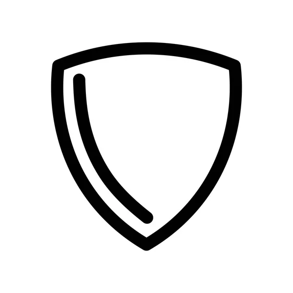 Icona dello scudo. Simbolo di sicurezza e protezione. Elemento di design moderno Outline. Semplice segno vettoriale nero piatto con angoli arrotondati — Vettoriale Stock