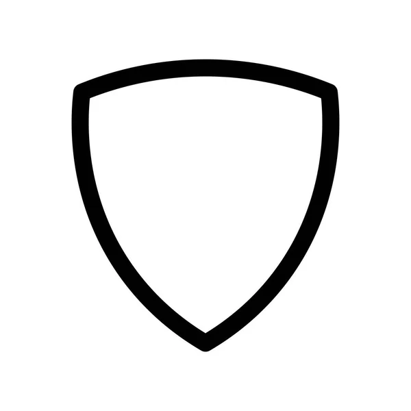 Schild-Symbol. Symbol für Sicherheit, Sicherheit und Schutz. umreißen modernes Gestaltungselement. einfaches schwarzes flaches Vektorschild mit abgerundeten Ecken — Stockvektor