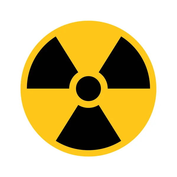 Знак радіоактивного матеріалу. Символ радіаційної сигналізації, небезпеки або ризику. Проста плоска векторна ілюстрація в чорно-жовтому — стоковий вектор