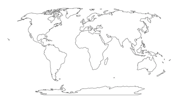 Συνοπτικός χάρτης του Κόσμου. Απλή επίπεδη διανυσματική απεικόνιση — Διανυσματικό Αρχείο