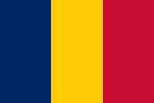 Drapeau Tchad Drapeau Vectoriel Avec Couleurs Officielles Proportion Correcte — Image vectorielle