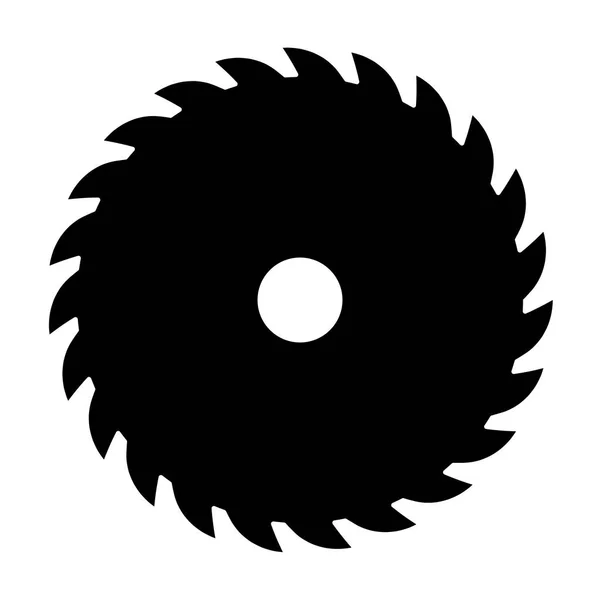 Sierra circular negra. Signo vectorial o icono. Símbolo del aserradero — Vector de stock